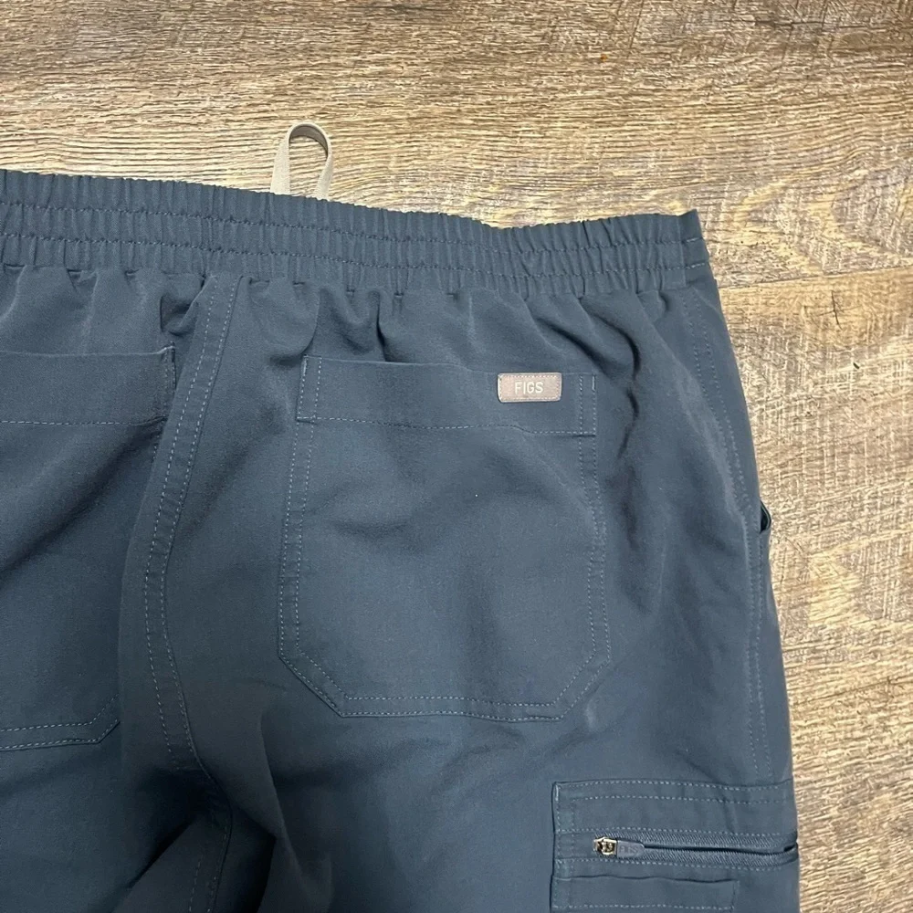 Figs Blue Cargo Pants with Elastic Waistband